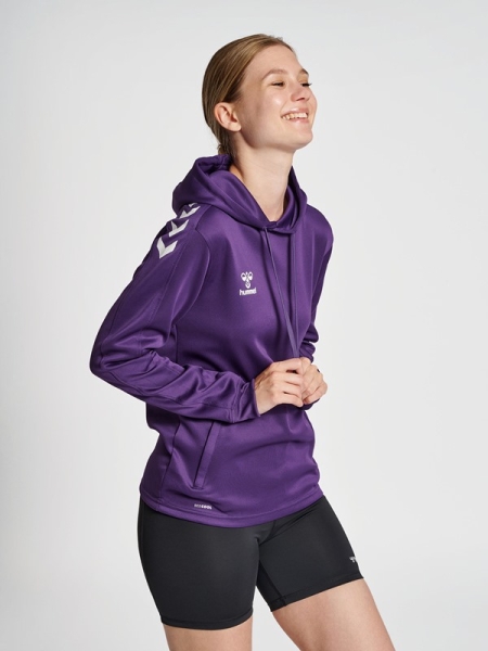 Damen Hoodie Hummel Core XK Poly Sweat - Acai/Weiß
